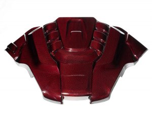 Alfa Romeo Stelvio Engine Cover - Carbon Fiber - QV Model - Red Candy